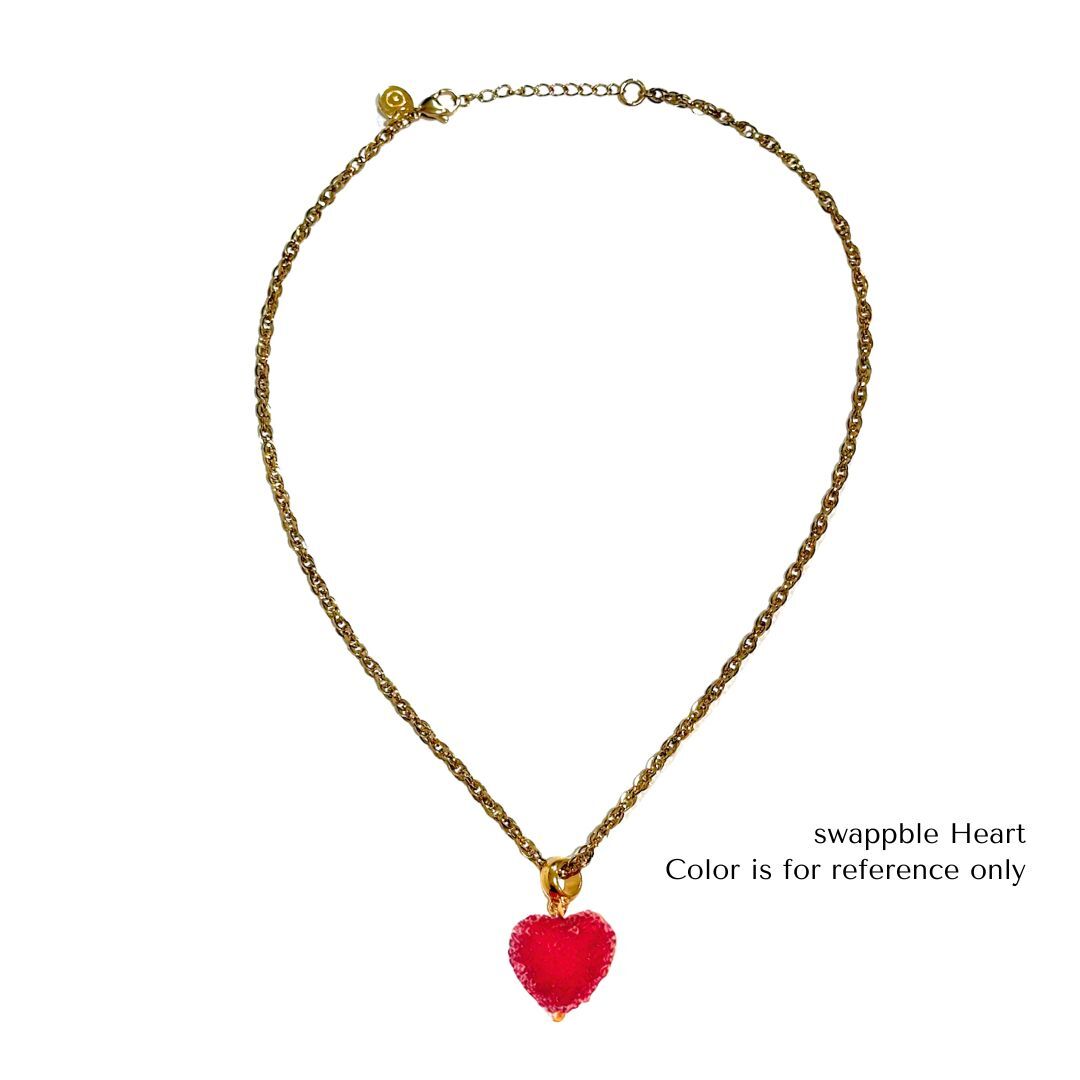 1MY1122-076 MAYOL 希臘全人手製飾品 糖果心形吊飾單層素鍊 - 心形可換 (A-K11-E)