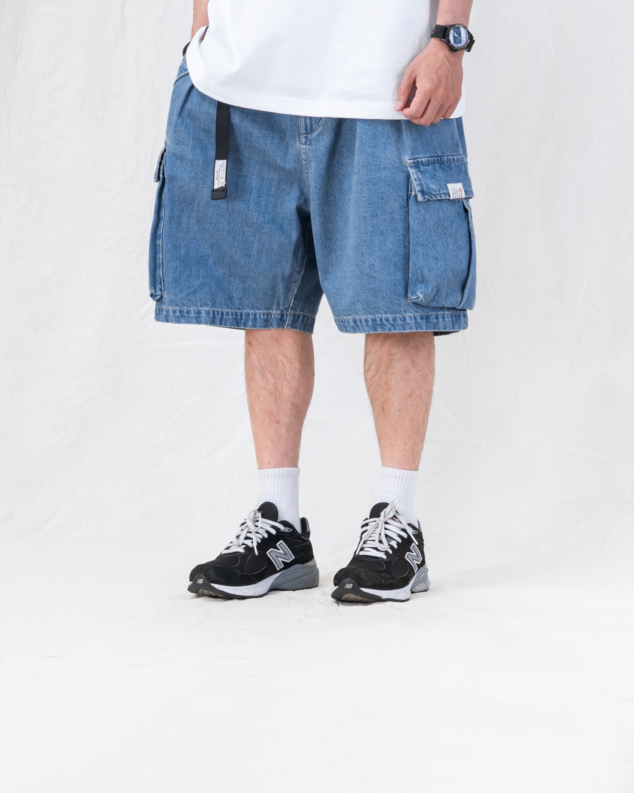 PERSEVERE 水洗雙摺軍短褲 水洗牛仔藍/深灰/灰白/炭綠 25 S/S Washed Double-pleated Cargo Shorts