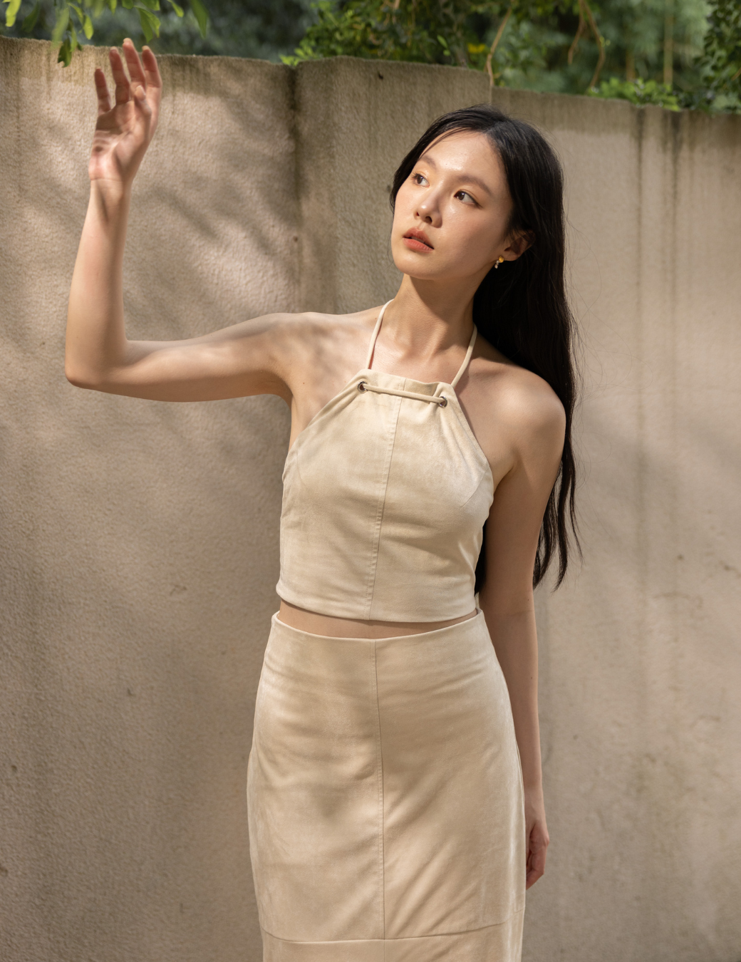 絨面繞脖短版背心（3尺寸）