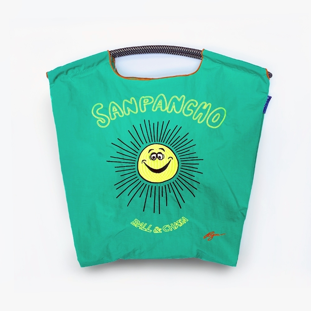 Ball＆Chain 刺繡環保購物袋 M號 - 綠 (31400278)