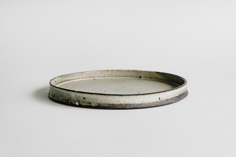 山田隆太郎 - 粉引7寸銅鑼皿