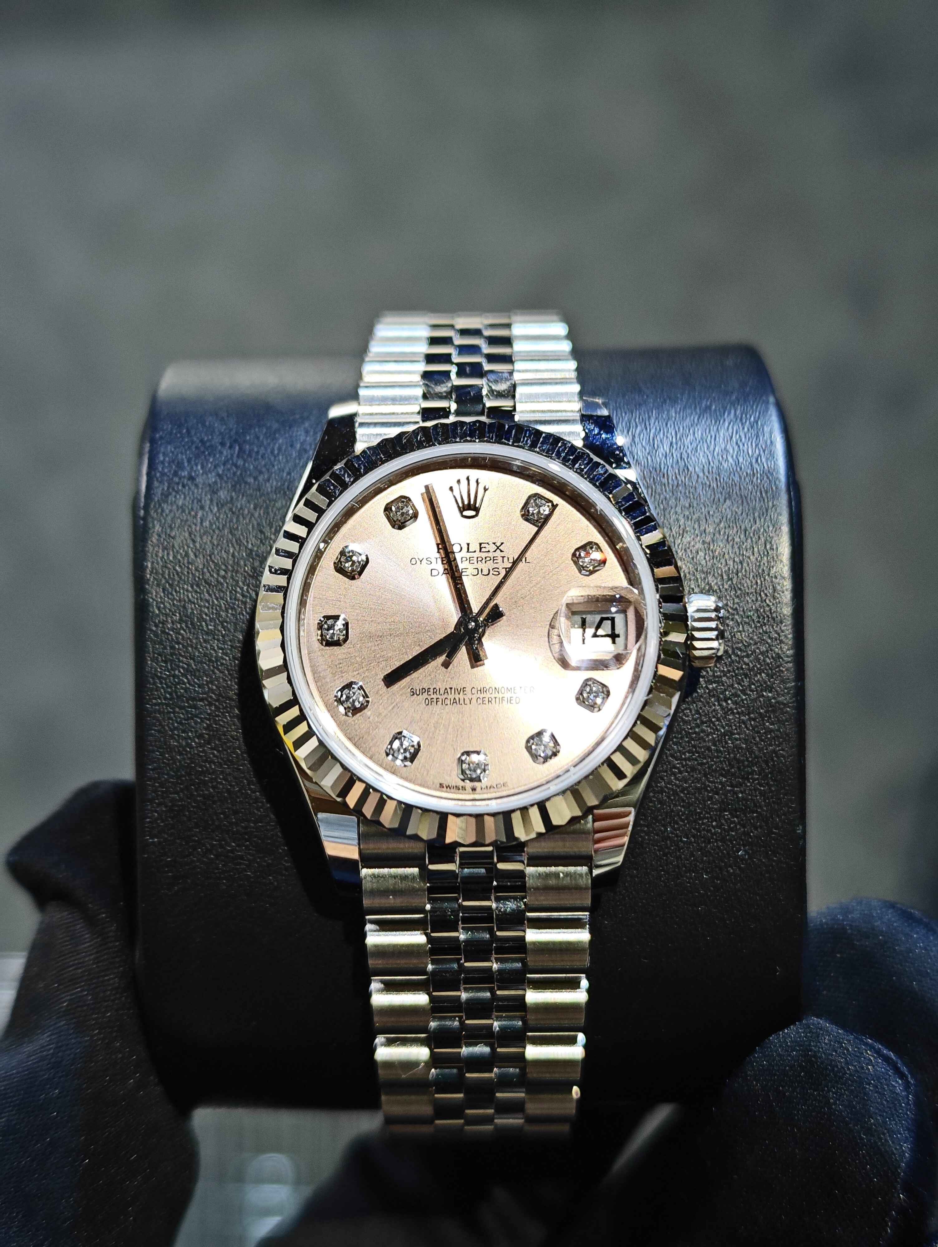 BRAND NEW ROLEX 278274g 278274 PINK DIAL DIAMOND WHITE GOLD STEEL DATEJUST 31 JUBILEE STRAP 31 MM