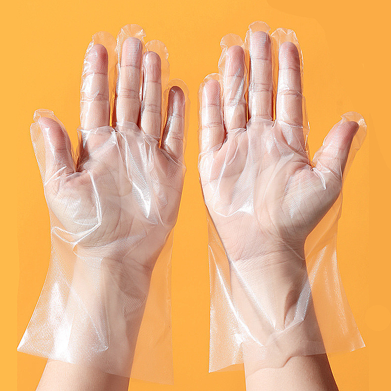 KM - Disposable gloves food catering transparent film kitchen thickened pe plastic wholesale eating lobster food grade (100 pcs) (KM series) A0228
