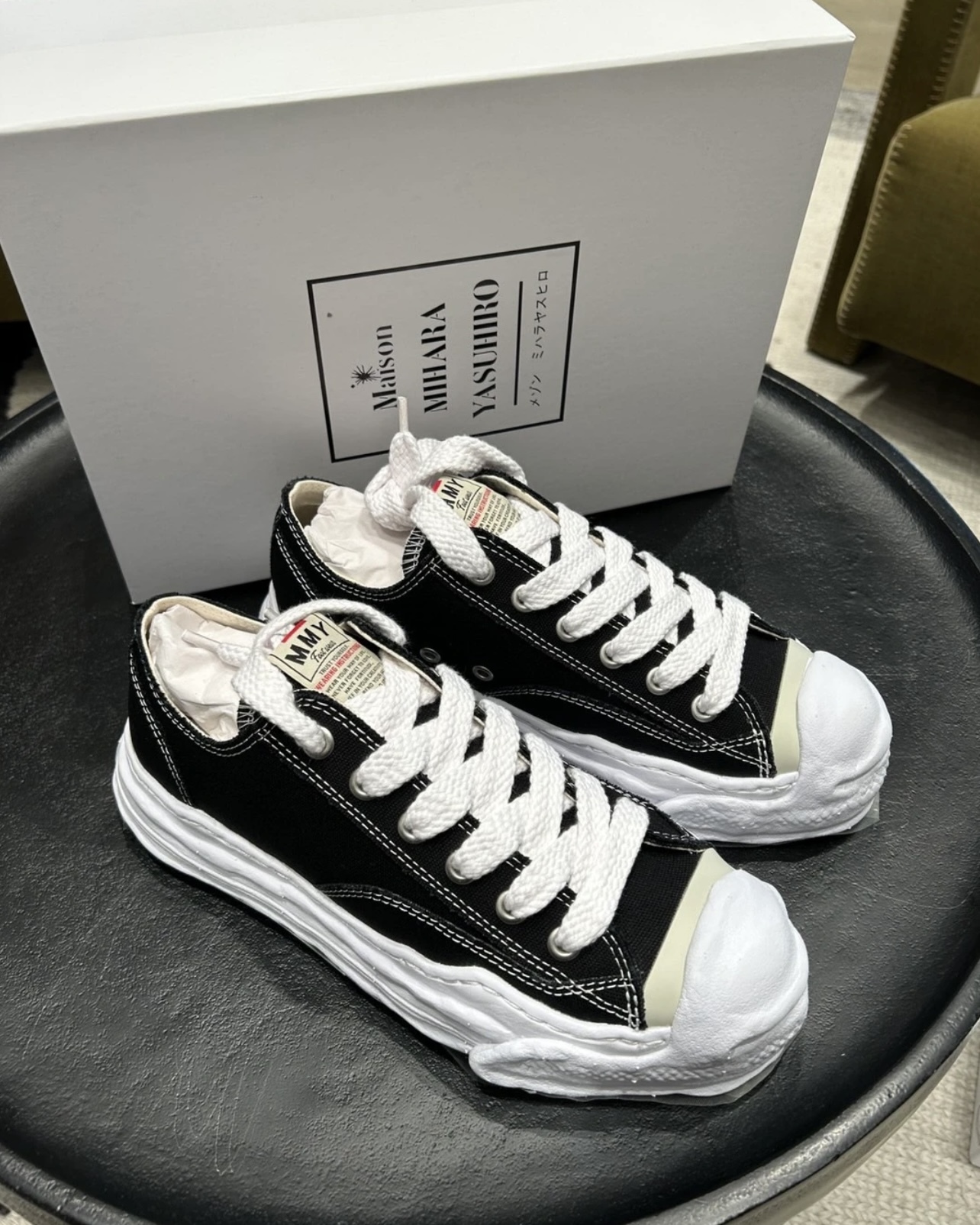 <2025年新版!!>Maison Mihara Yasuhiro MMY 25SS Sole Canvas Low 溶解鞋 黑