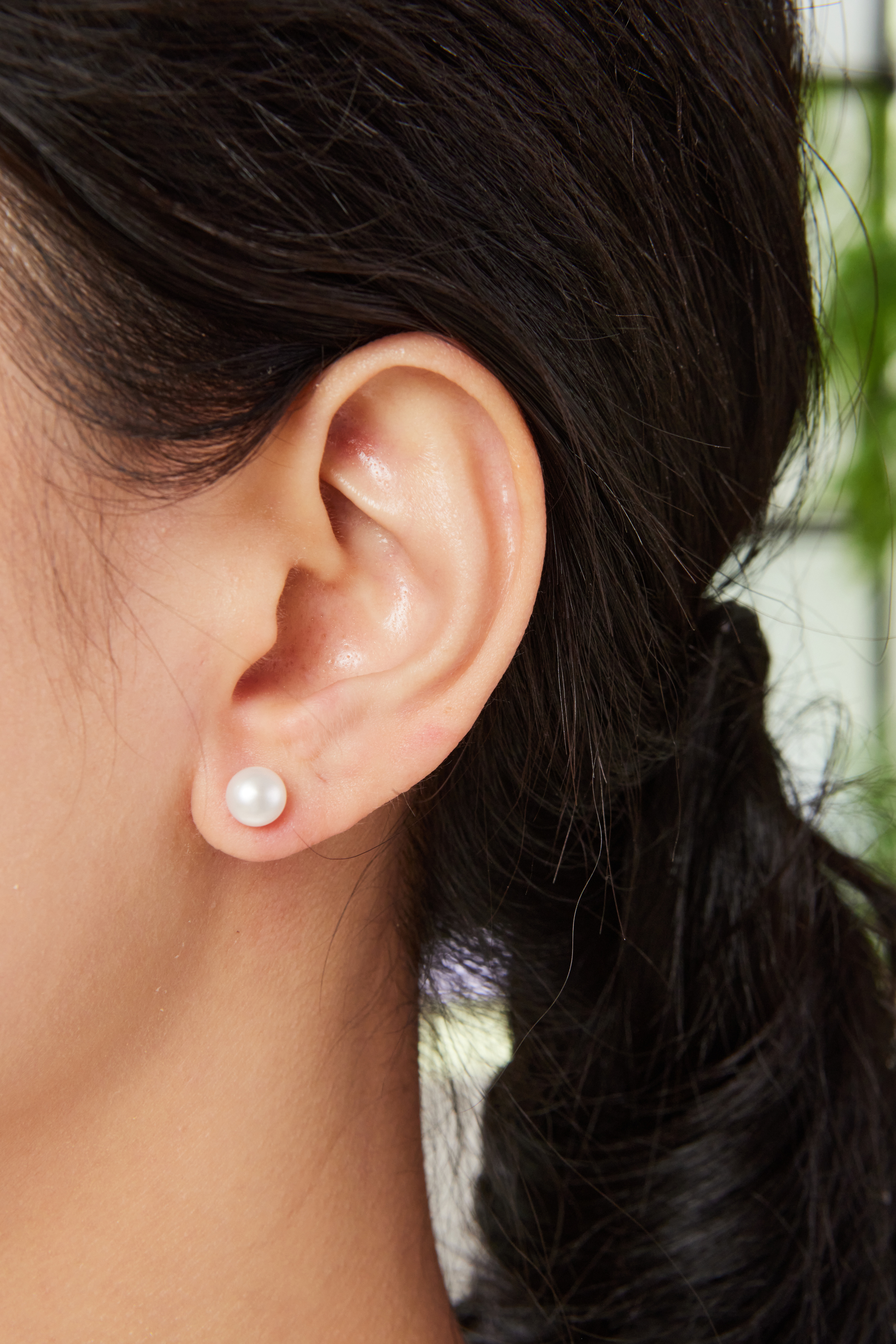 E1205 | 純銀淡水珍珠耳環 (白)