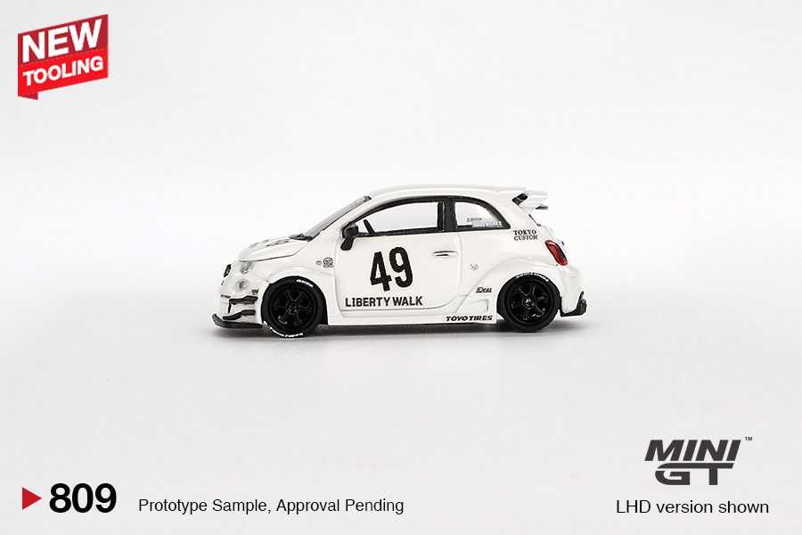 Mini GT 1/64 LB-WORKS x Abas Works ABARTH 595 Gara White