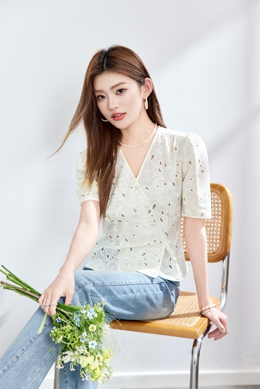 斜襟印花上衣 兩色