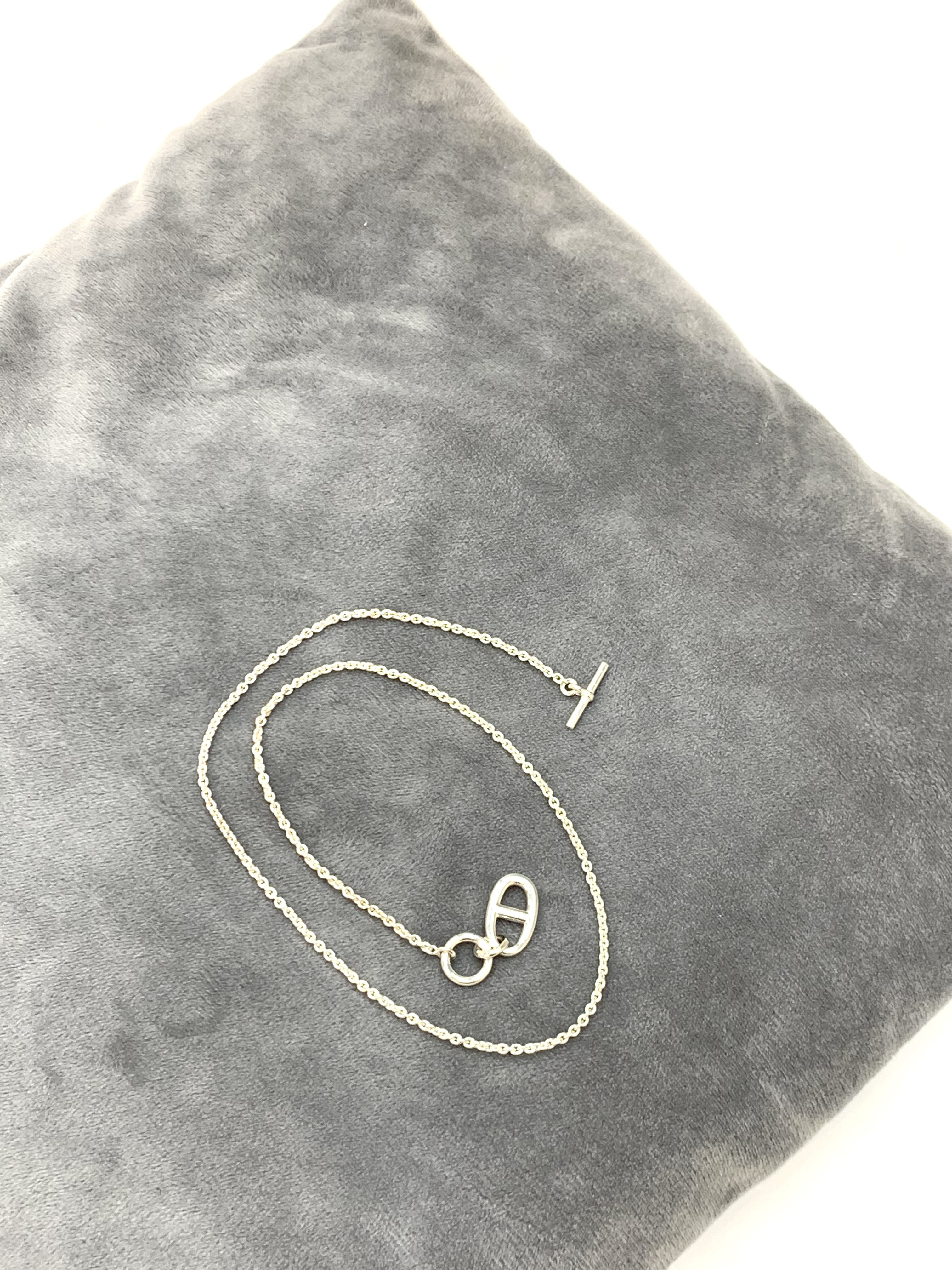 HERMES 純色設計 925銀 吊墜 男款銀色