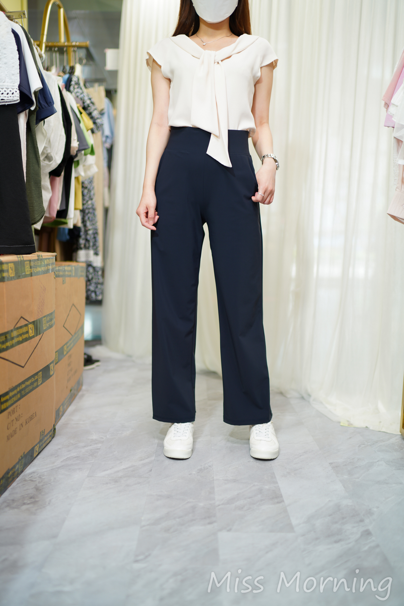 抵著知性雪紡衫(14606)&彈彈彈7cm包腩超好著冰涼褲(33956)