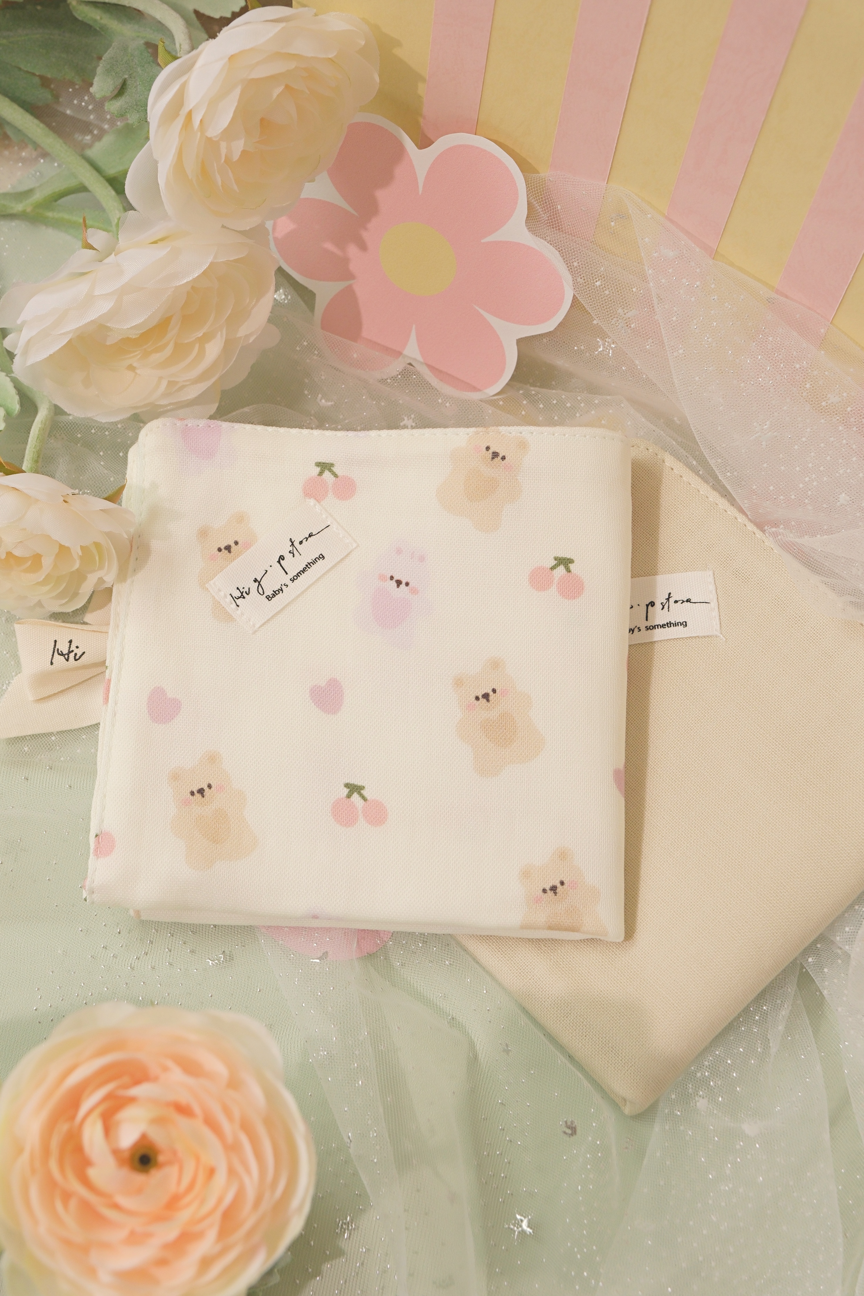 Hi Y.P store-手作六層紗紗布巾-獨家設計款-軟糖熊兔(2件組)