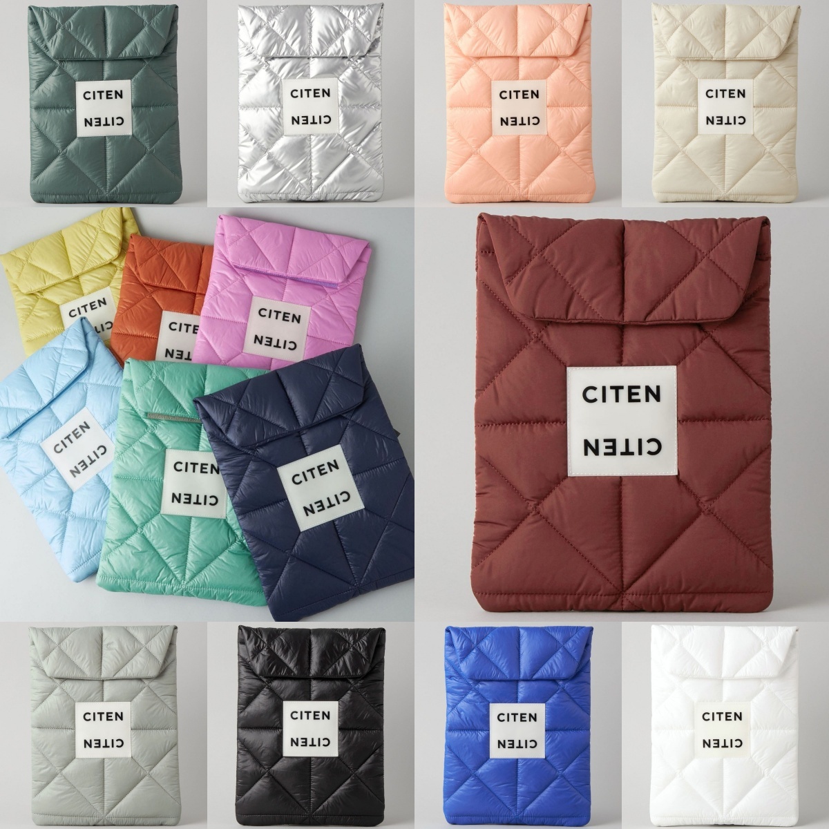 預購┃日本 CITEN Padded PC Case 彩色 絎縫 輕量 鋪棉 13吋 電腦包 筆電包 手拿包