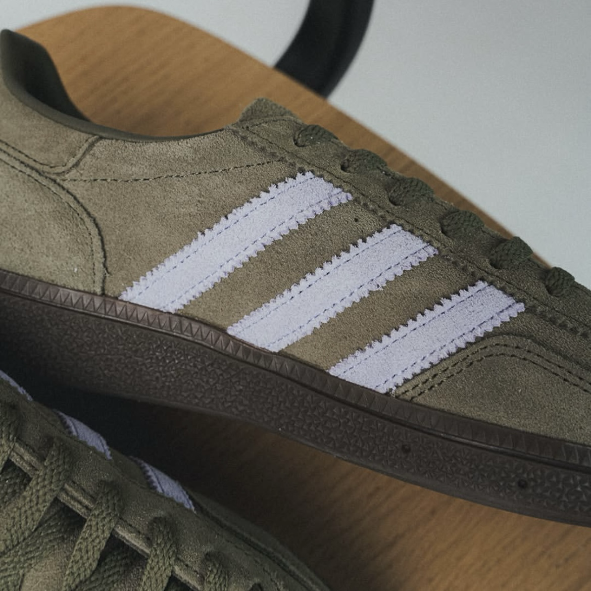 Adidas Handball Spezial 軍綠紫 麂皮 復古 焦糖底 德訓鞋