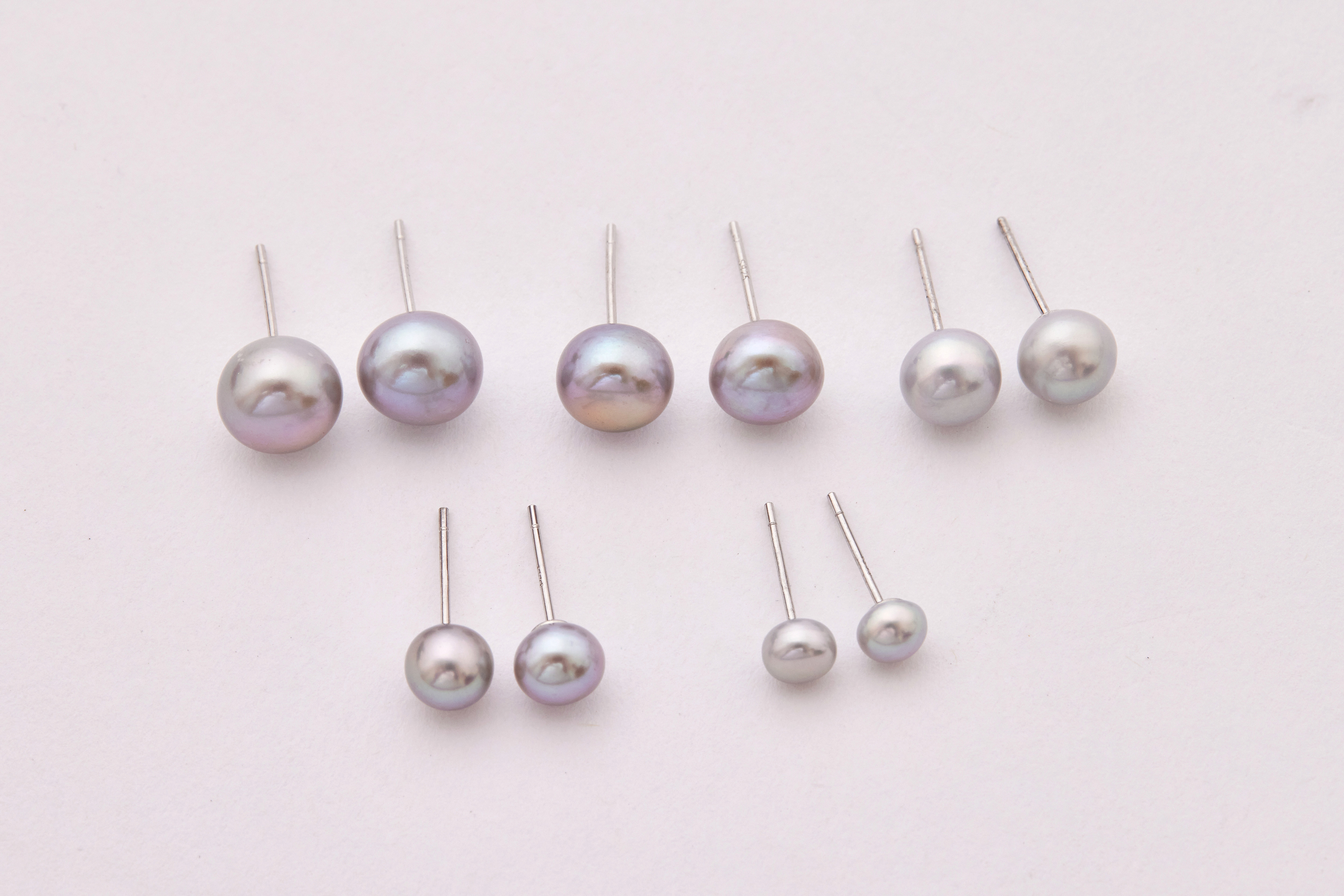 E2085  | 純銀灰珍珠耳環