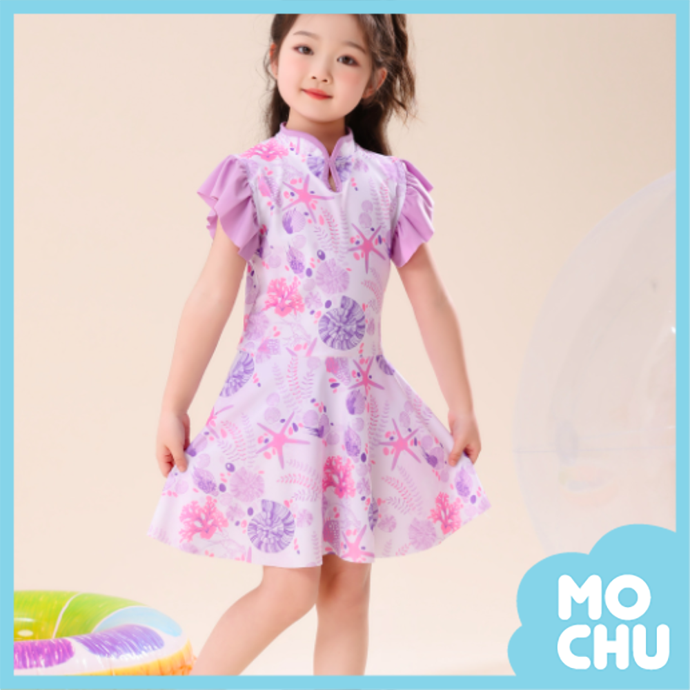 貝殼水世界飛袖兩件式泳衣(二色)