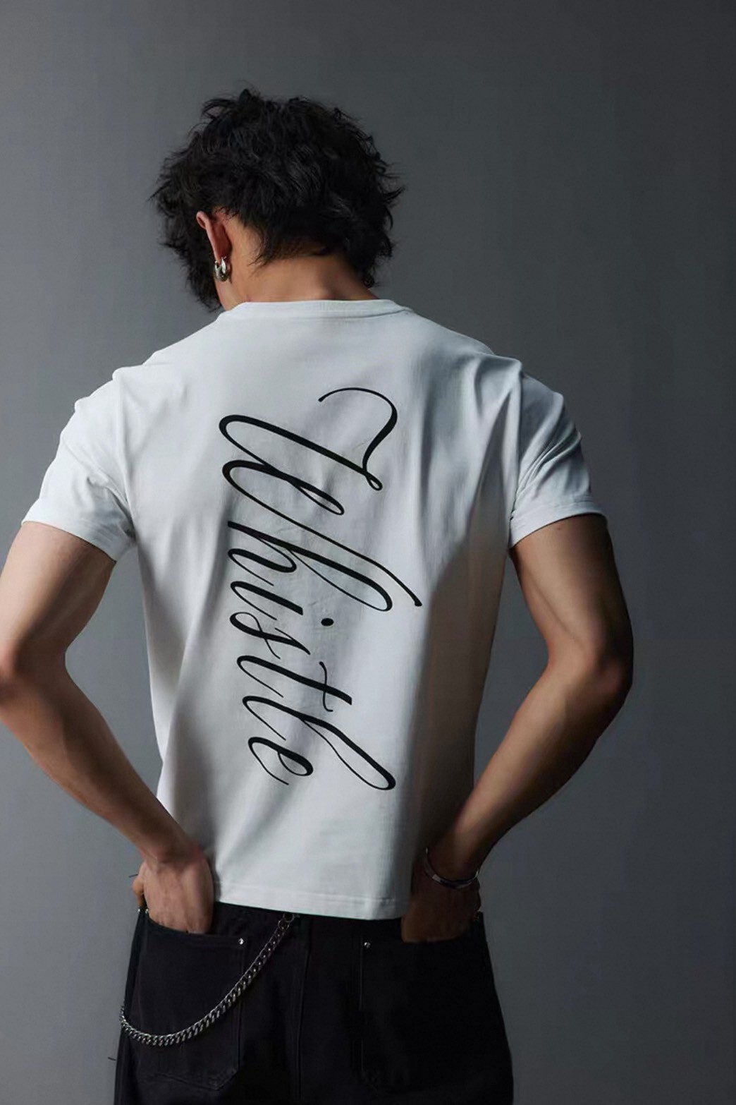 WHISTL 復古 純棉 花體字 設計品牌 印花修身 #短袖