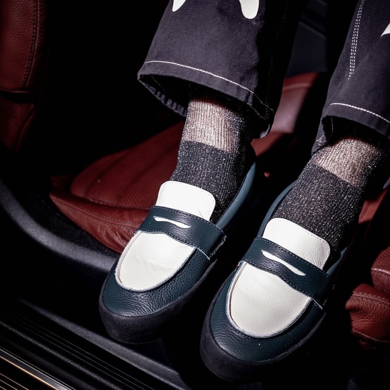 VANS SKATE LOAFER 綠白 荔枝紋 樂福鞋 拼接 休閒 VN0A5DXU1CI