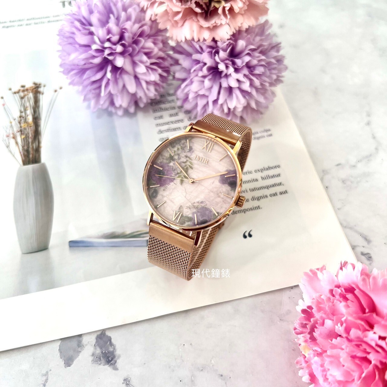 【IMIR艾米爾】花語 | 渲染浪漫物語米蘭帶腕錶 1392-G 40mm 現代鐘錶