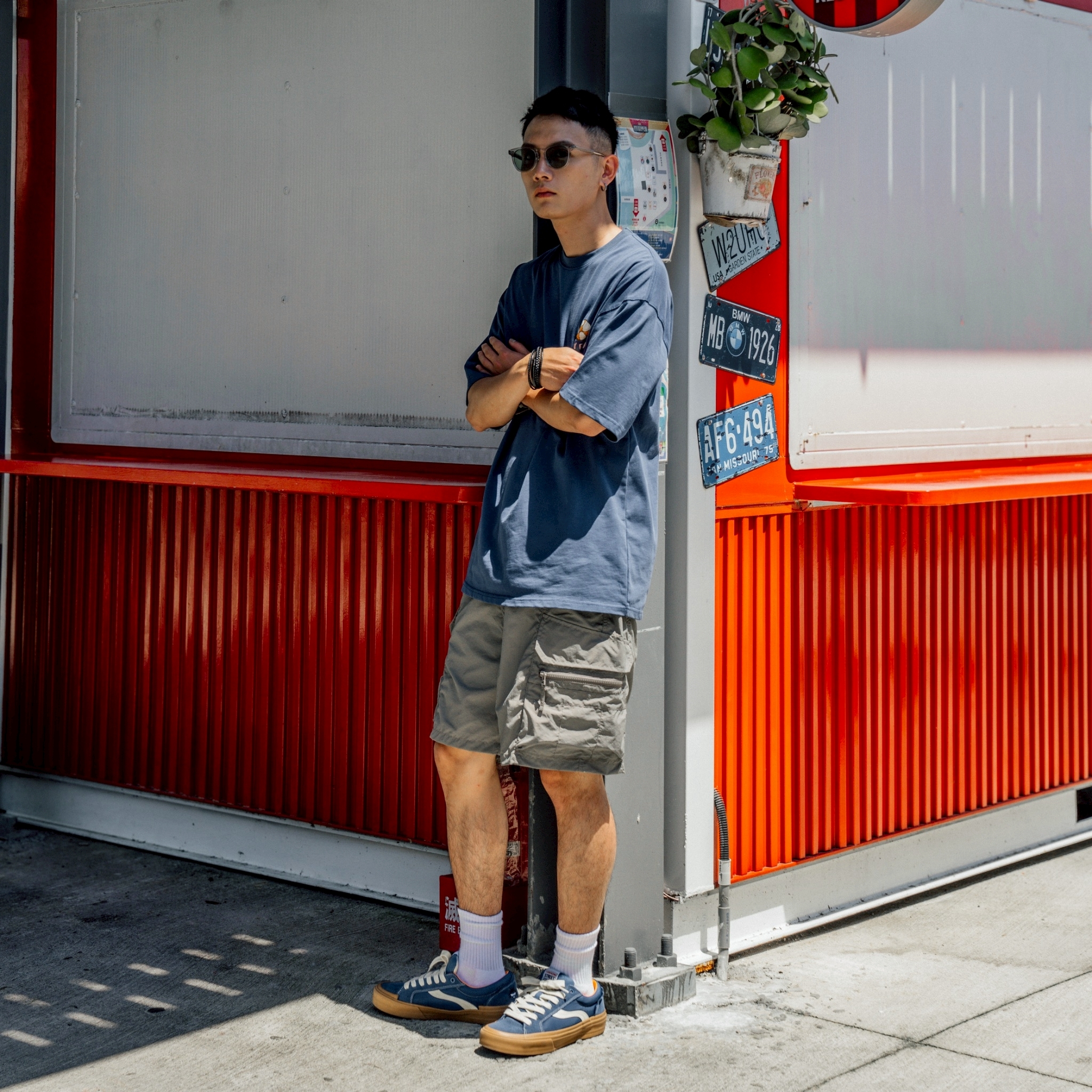 #預購 SBG 細格紋防潑水多口袋短褲 兩色 SB1792