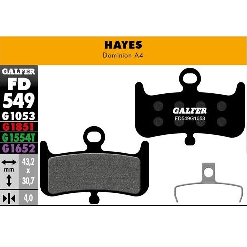 Galfer 剎車皮 FD549 (Hayes DOMINION A4 用)