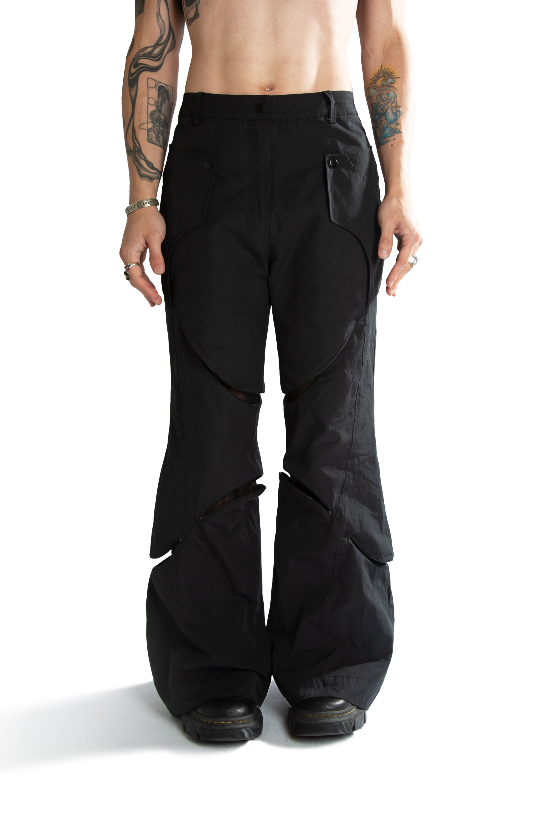 REMIX "R Cross Zipper Pants" (Black)
