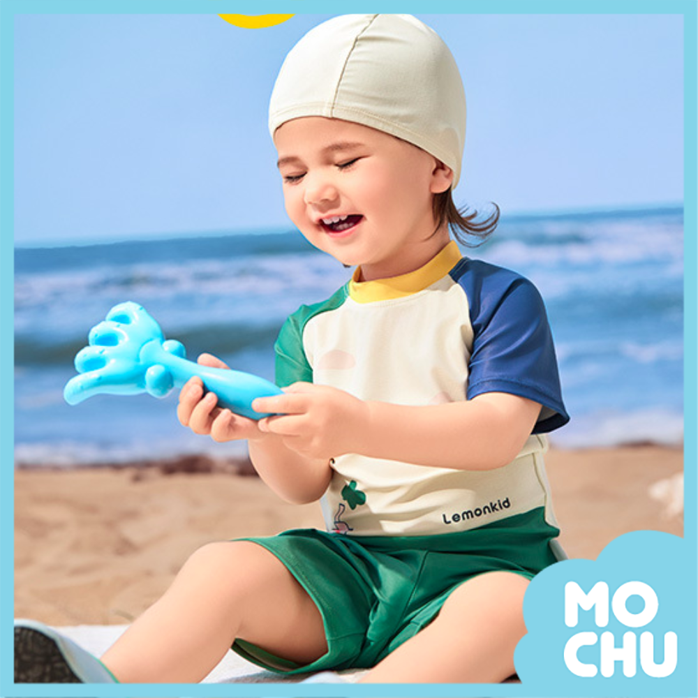 山湖綠輪船短袖泳裝-送泳帽(二款)