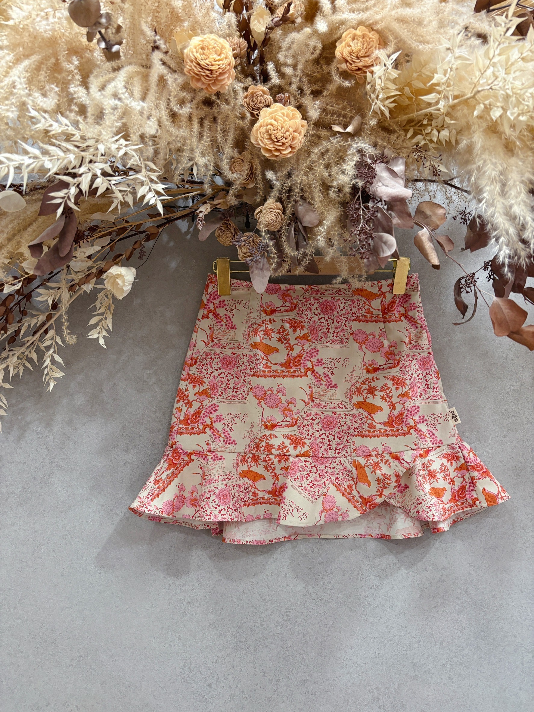 tilda粉紅青花瓷 媽咪波浪連褲短裙(XS)