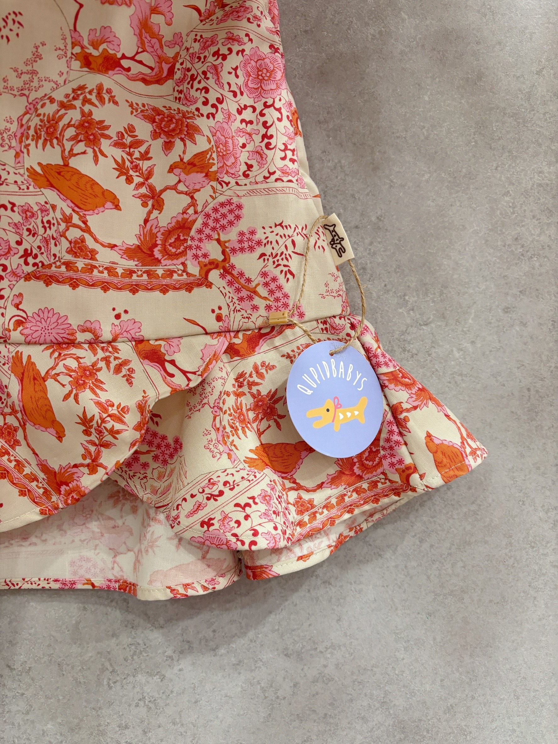 tilda粉紅青花瓷 媽咪波浪連褲短裙(XS)