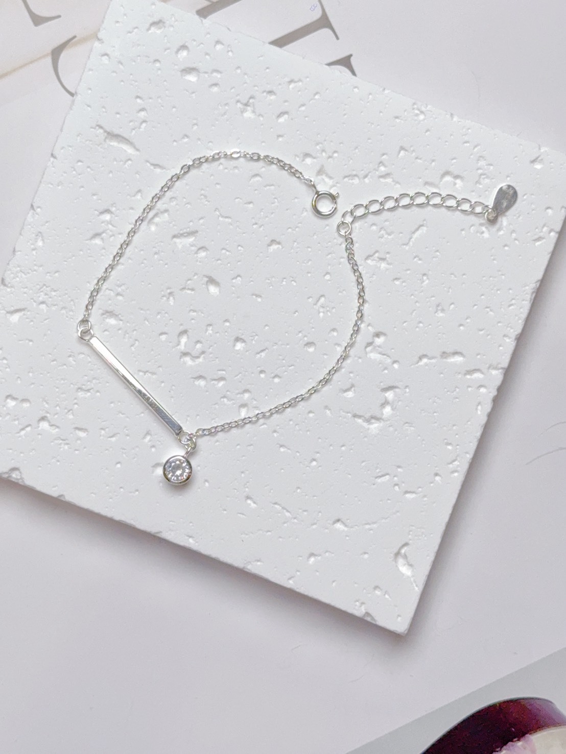 925純銀線條銀管手鍊