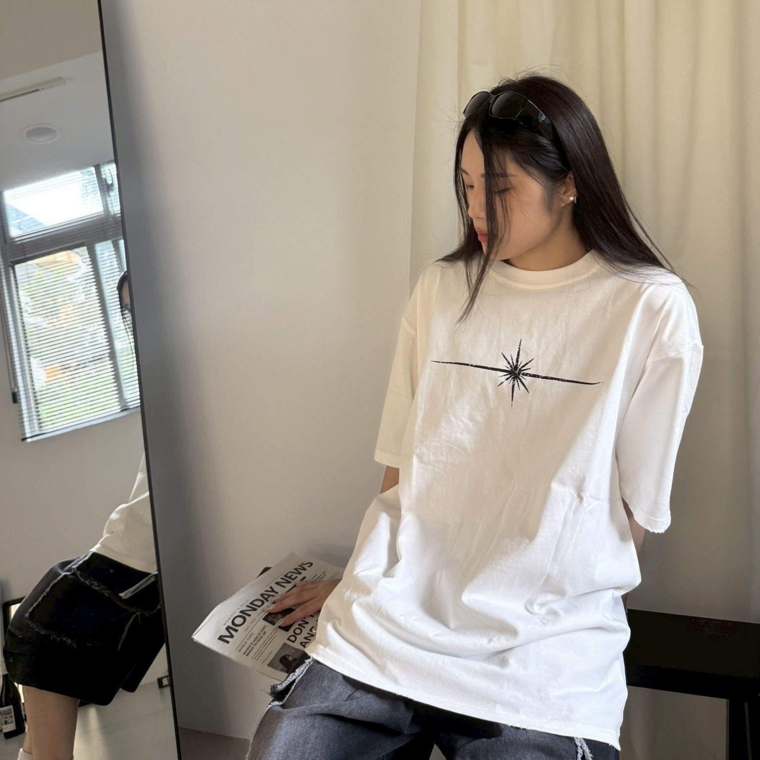 星星 印花短袖 上衣 春夏服飾 簡約 街頭