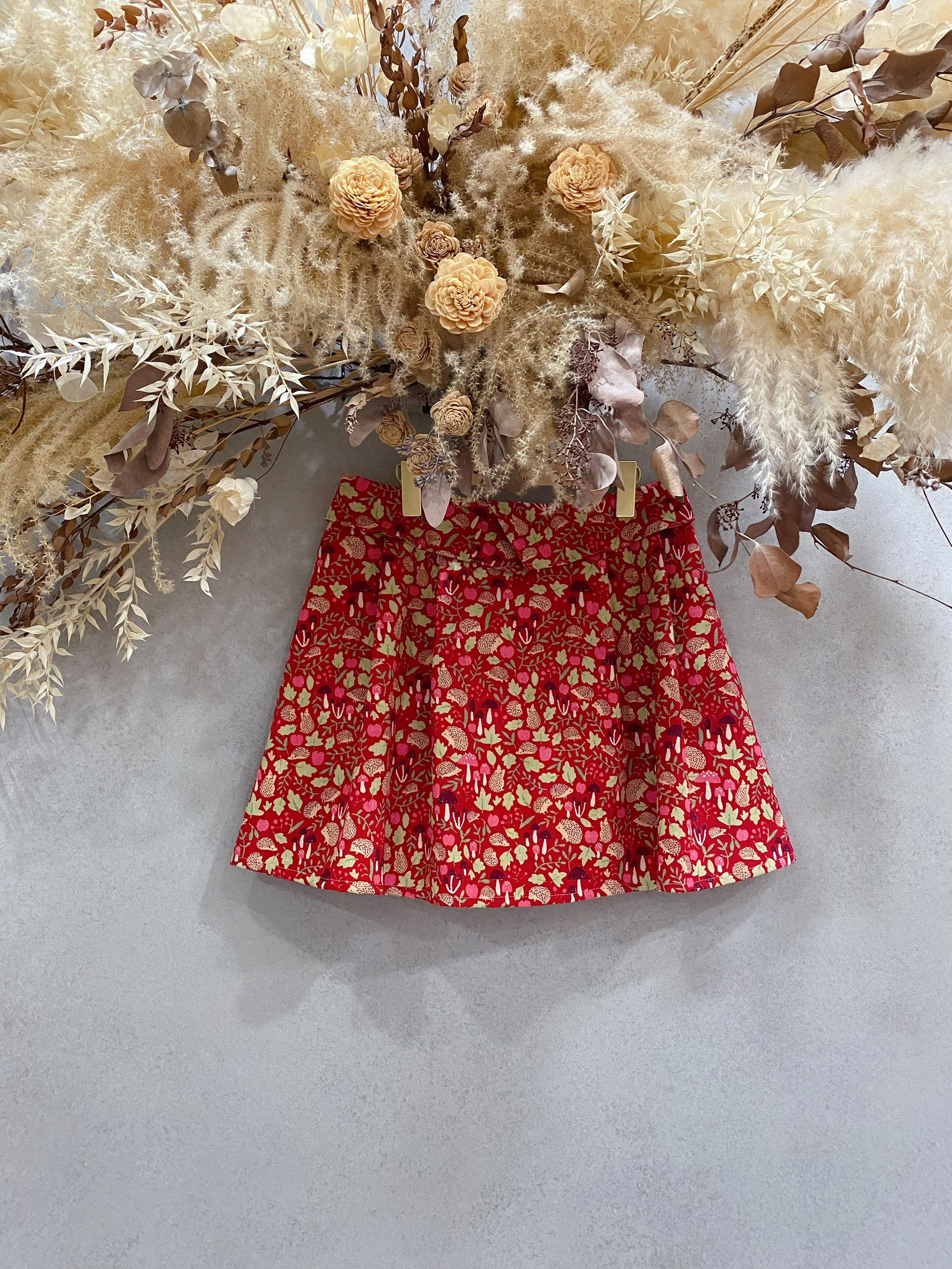 紅刺蝟 媽咪翻摺連褲短裙(L)