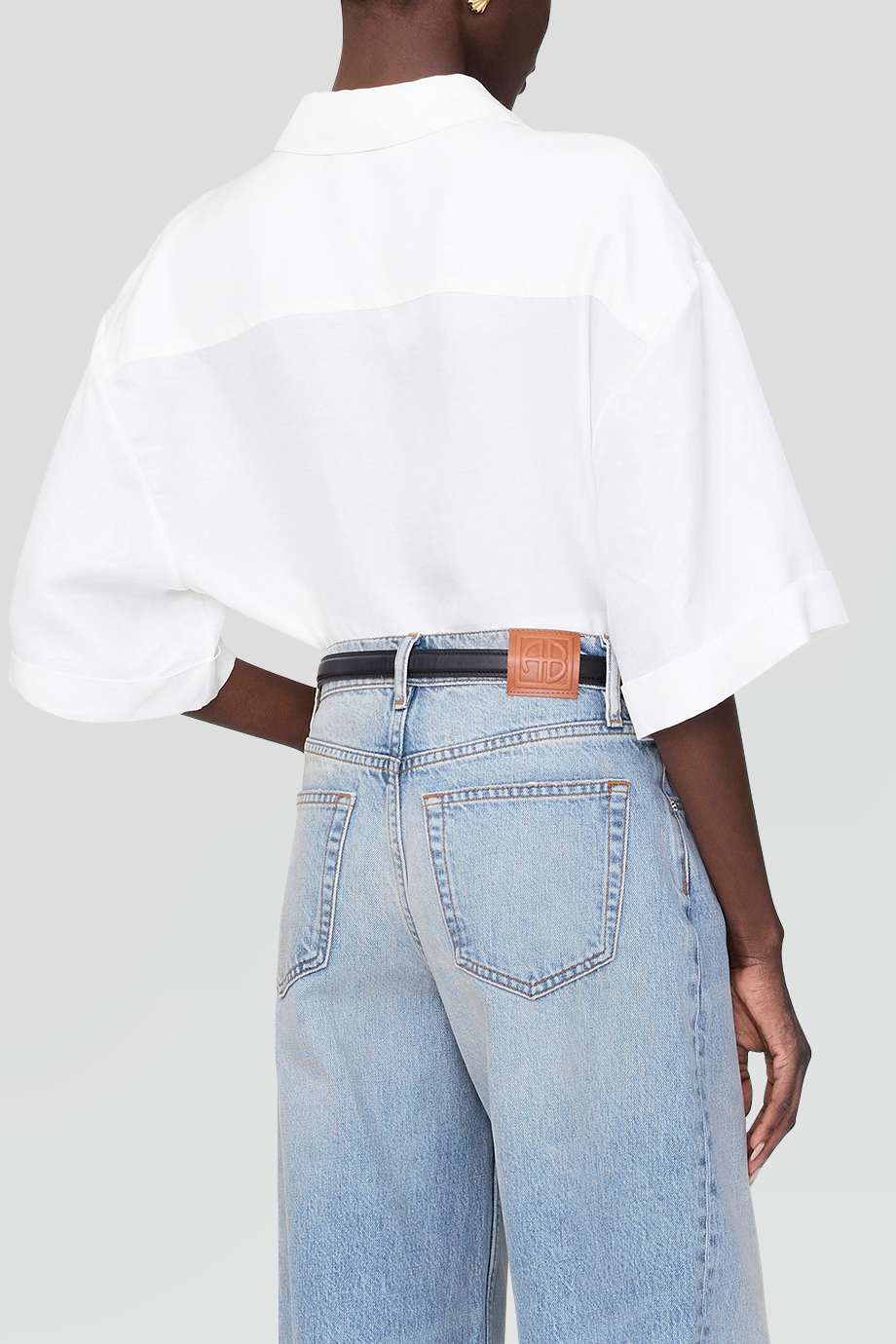 Anine Bing｜COCO 落肩寬鬆短袖襯衫