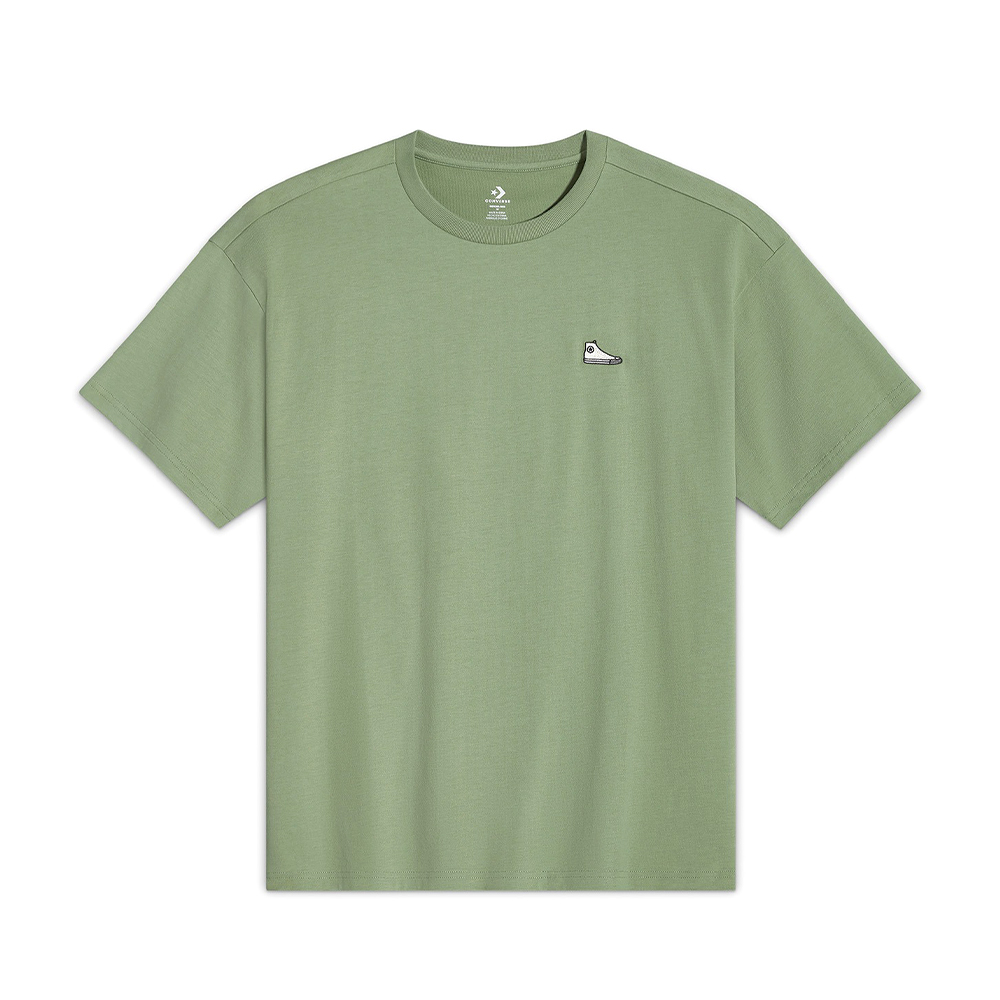 Converse Sneaker Patch Tee 男款 女款 綠色 中性 上衣 圓領 短袖 10027239-A10