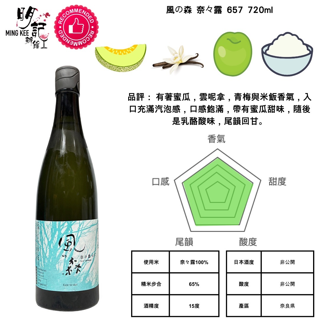 風の森 奈々露 657 純米 720ml