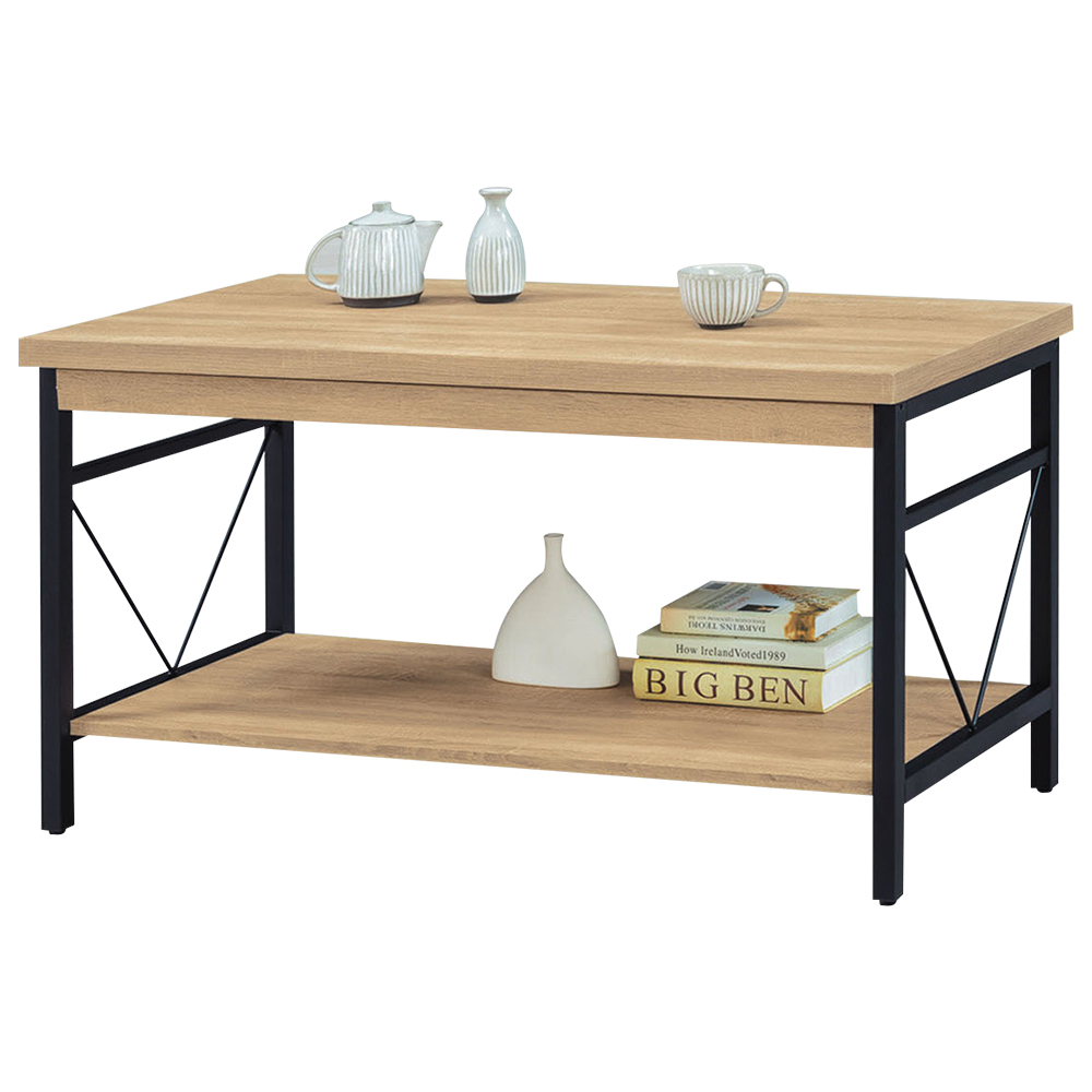 塔魯4尺工業風大茶几/開放式收納大茶几(兩色可選)