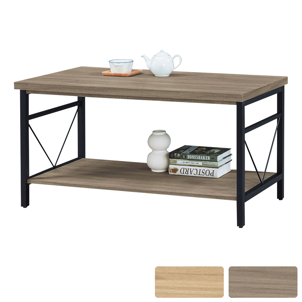 塔魯4尺工業風大茶几/開放式收納大茶几(兩色可選)