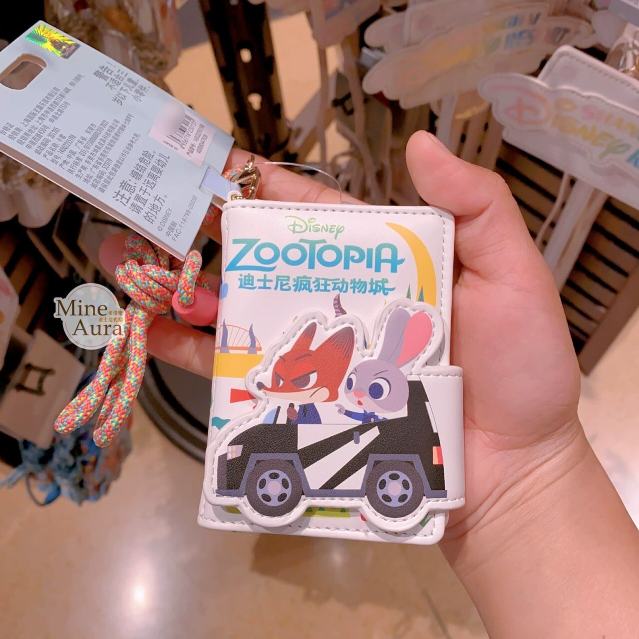 動物方城市 Zootopia 開警車 圖案 掛繩 票卡夾 卡套 -上海迪士尼樂園