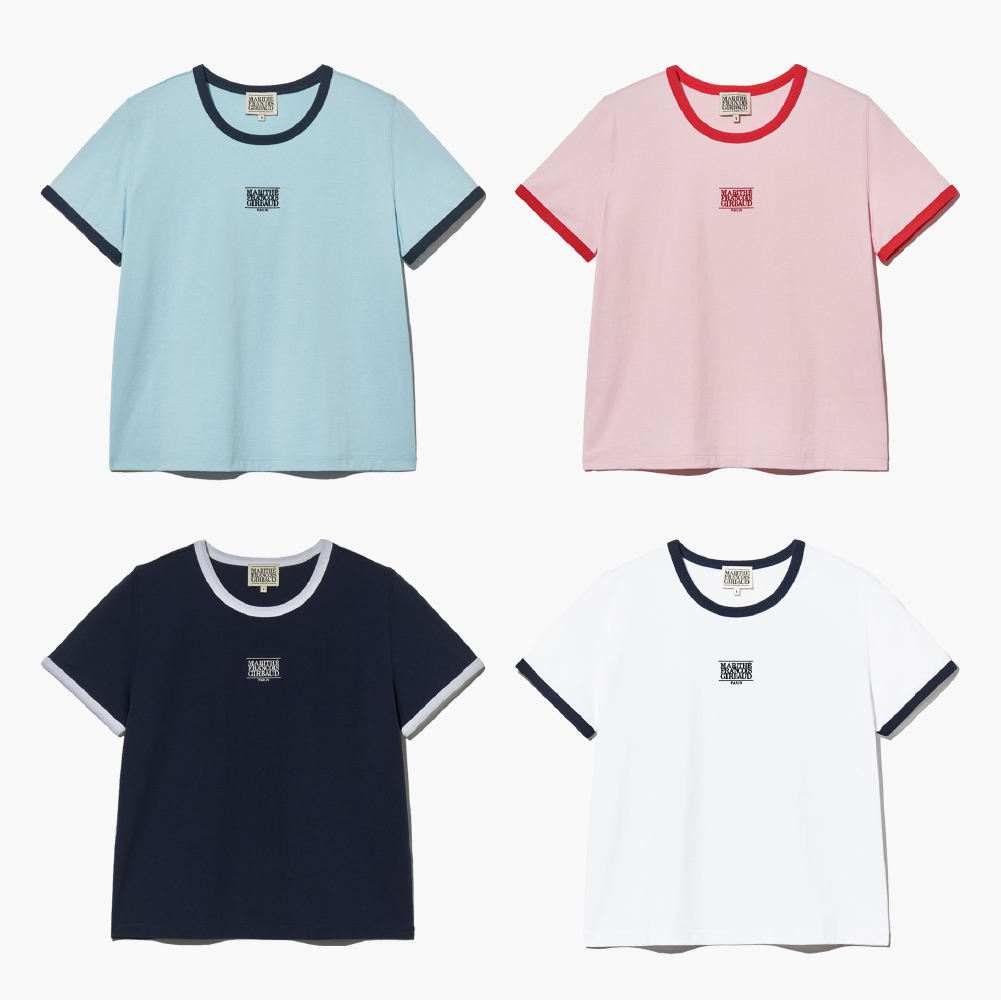 韓國 MARITHE FRANCOIS GIRBAUD MFG 女版 領口撞色滾邊T恤 Tee (4款顏色)