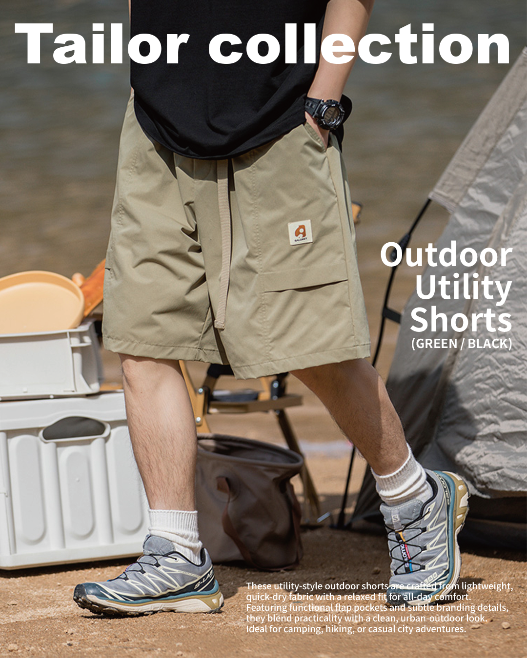 #預購 Tailor collection 卡扣式 腰帶 工裝短褲 兩色 K2184