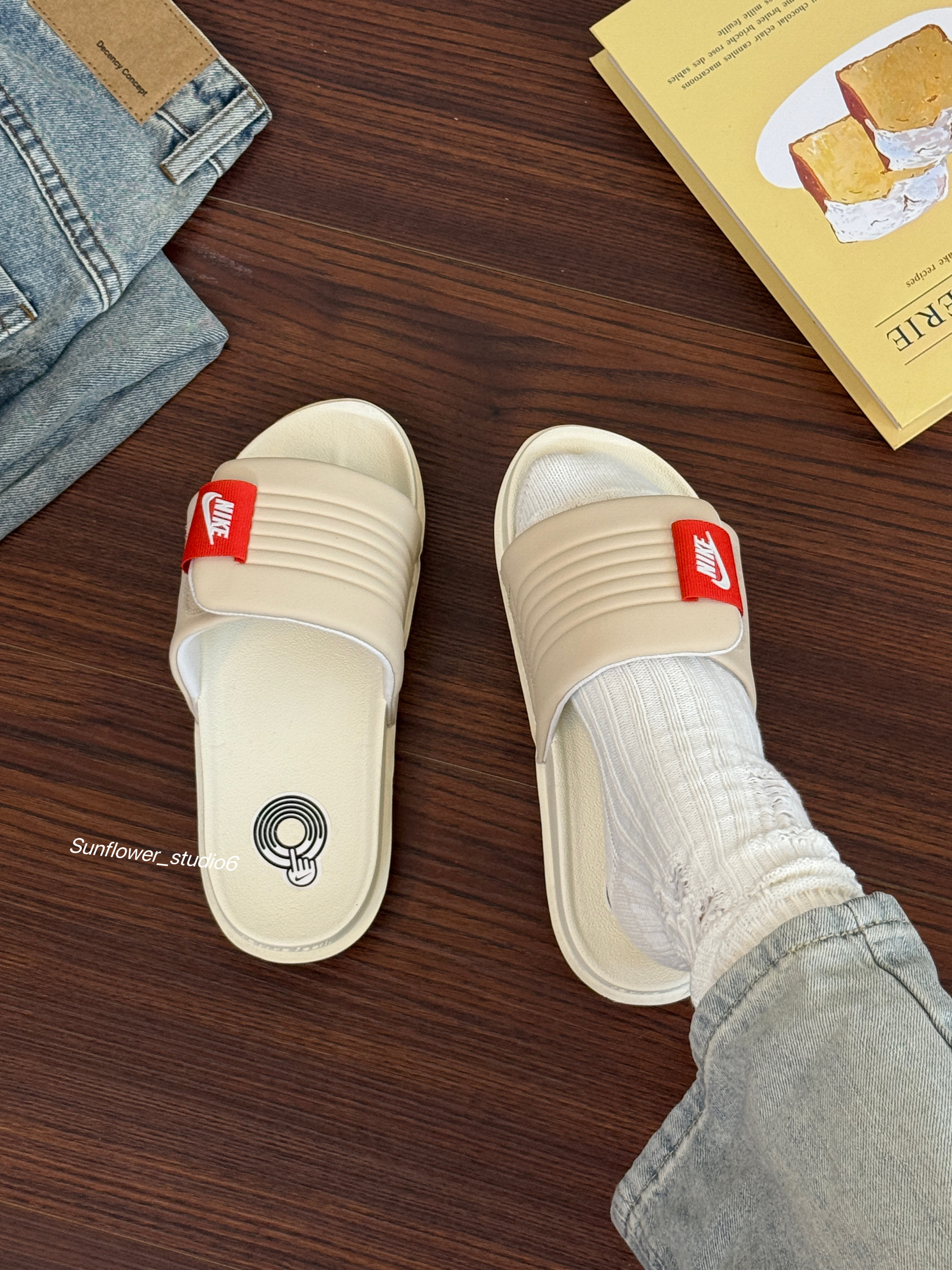 Nike Offcourt Adjust slide 奶茶白 奶茶色 拖鞋 魔鬼氈 休閒 DV1033-100 女鞋/預購