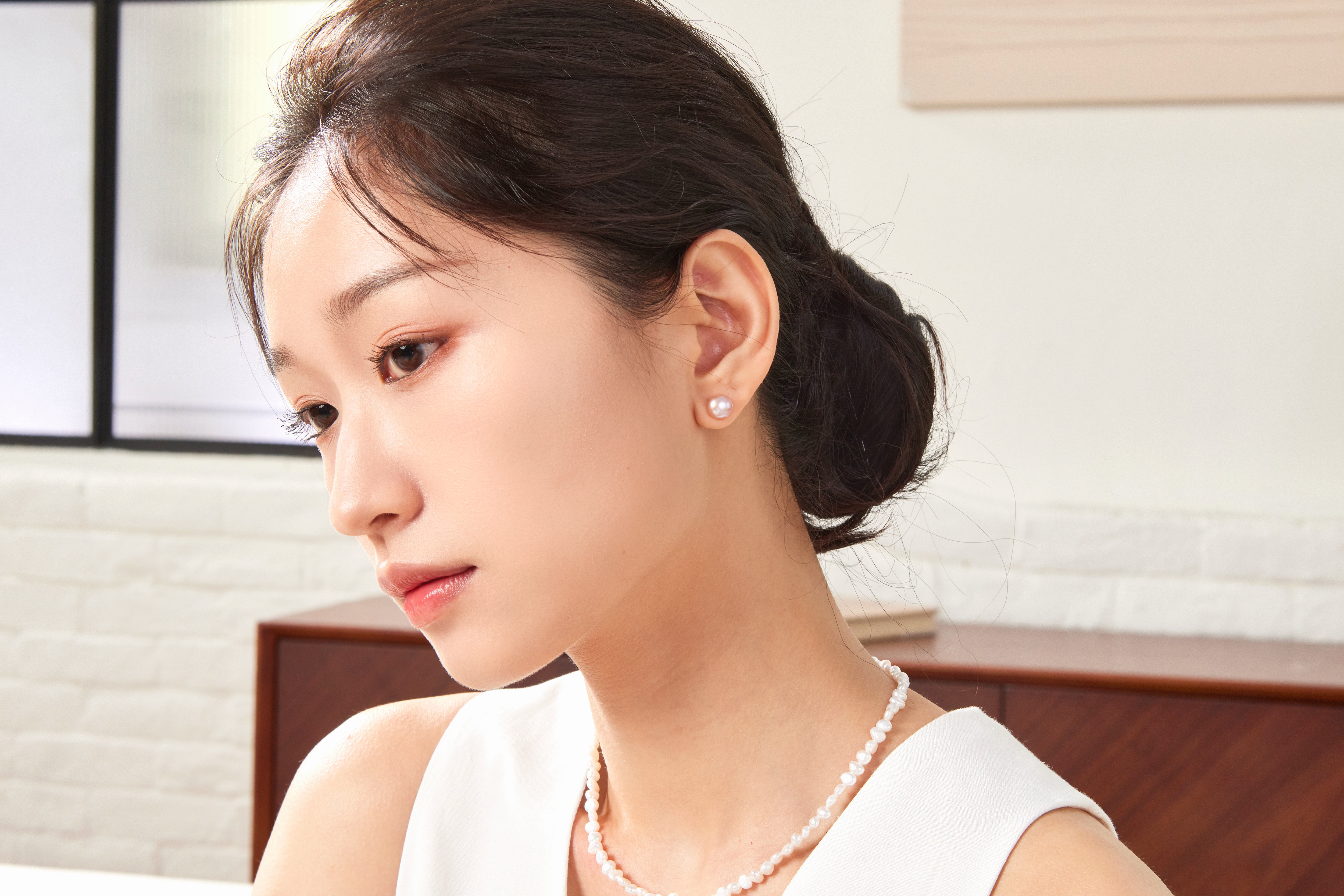 E2145  |  純銀灰紫淡水珍珠耳環