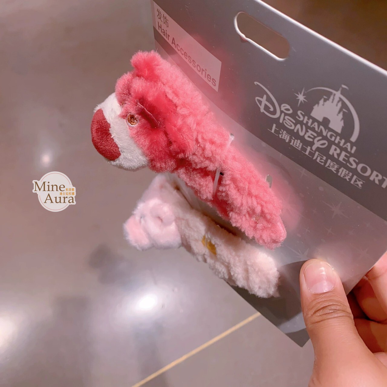 熊抱哥 Lotso 火腿豬 Ham 絨毛 大頭 造型 髮夾 髮飾 2入組 玩具總動員 Toy Story -上海迪士尼樂園