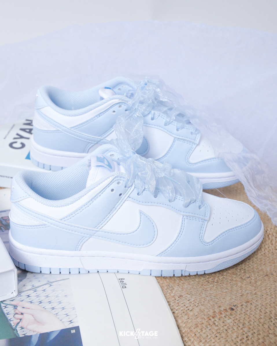 女鞋 NIKE DUNK LOW NEXT NATURE 冰川藍 紡紗 網紗 緞帶 芭蕾舞 IVE同款 安兪眞 Liz Rei 直井怜 休閒鞋【IB7311-100】