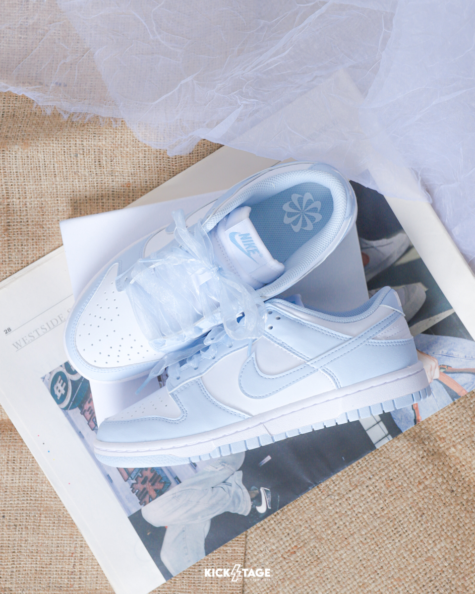女鞋 NIKE DUNK LOW NEXT NATURE 冰川藍 紡紗 網紗 緞帶 芭蕾舞 IVE同款 安兪眞 Liz Rei 直井怜 休閒鞋【IB7311-100】