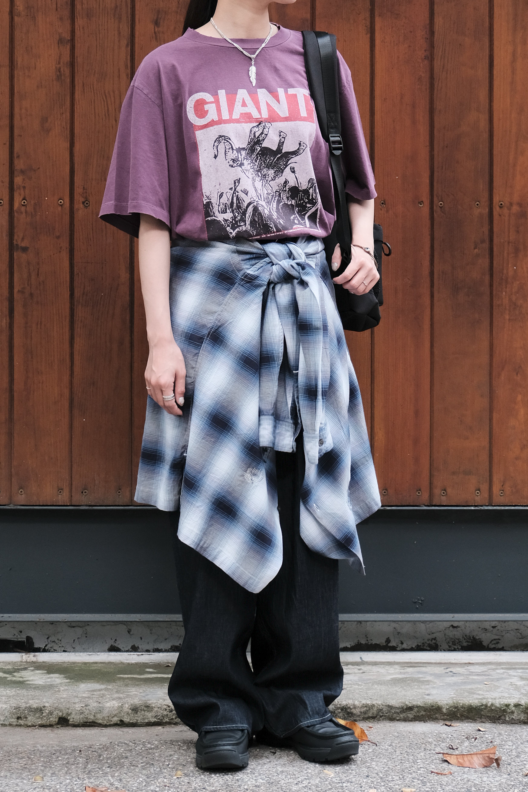 BOW WOW 24AW　RAYON CHECK SHIRTS BOW WOW - RAYON CHECK SHIRTS REPAIRED / BLUE×WHITE REPA