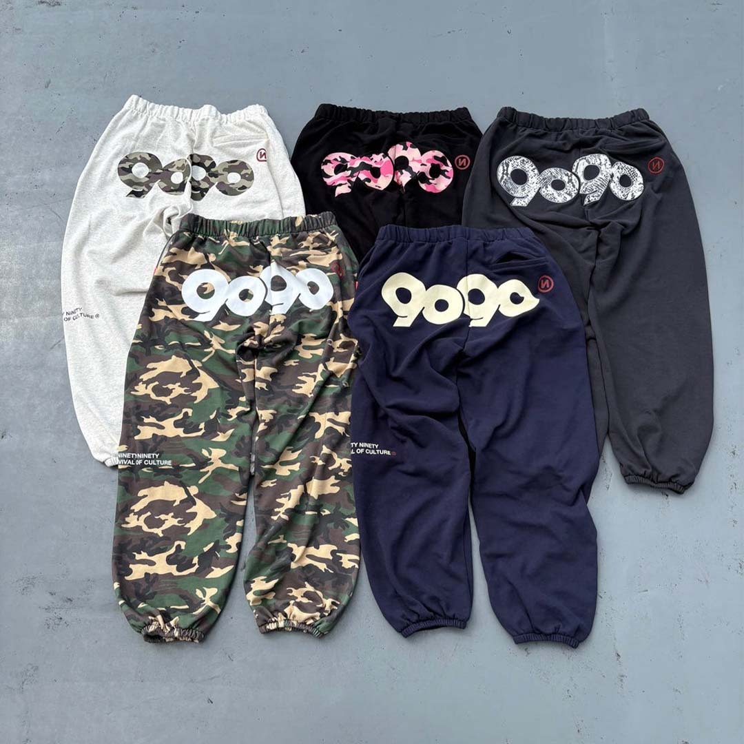 2025SS 9090 Logo Light Sweat Pants 刺繡 字體 棉褲 長褲 現貨 NN1960
