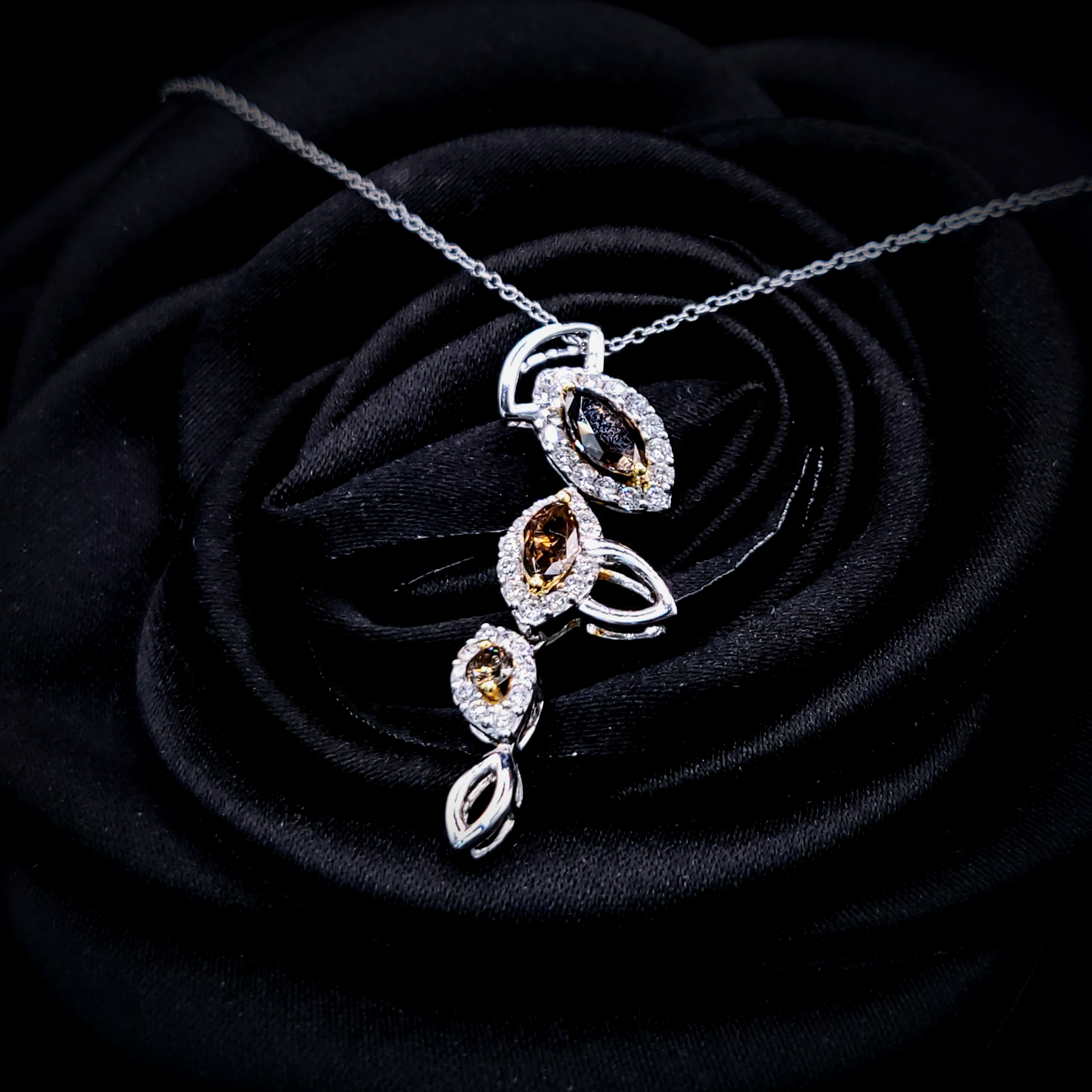 18K Gold 1.19ct Brown Diamond Pendant