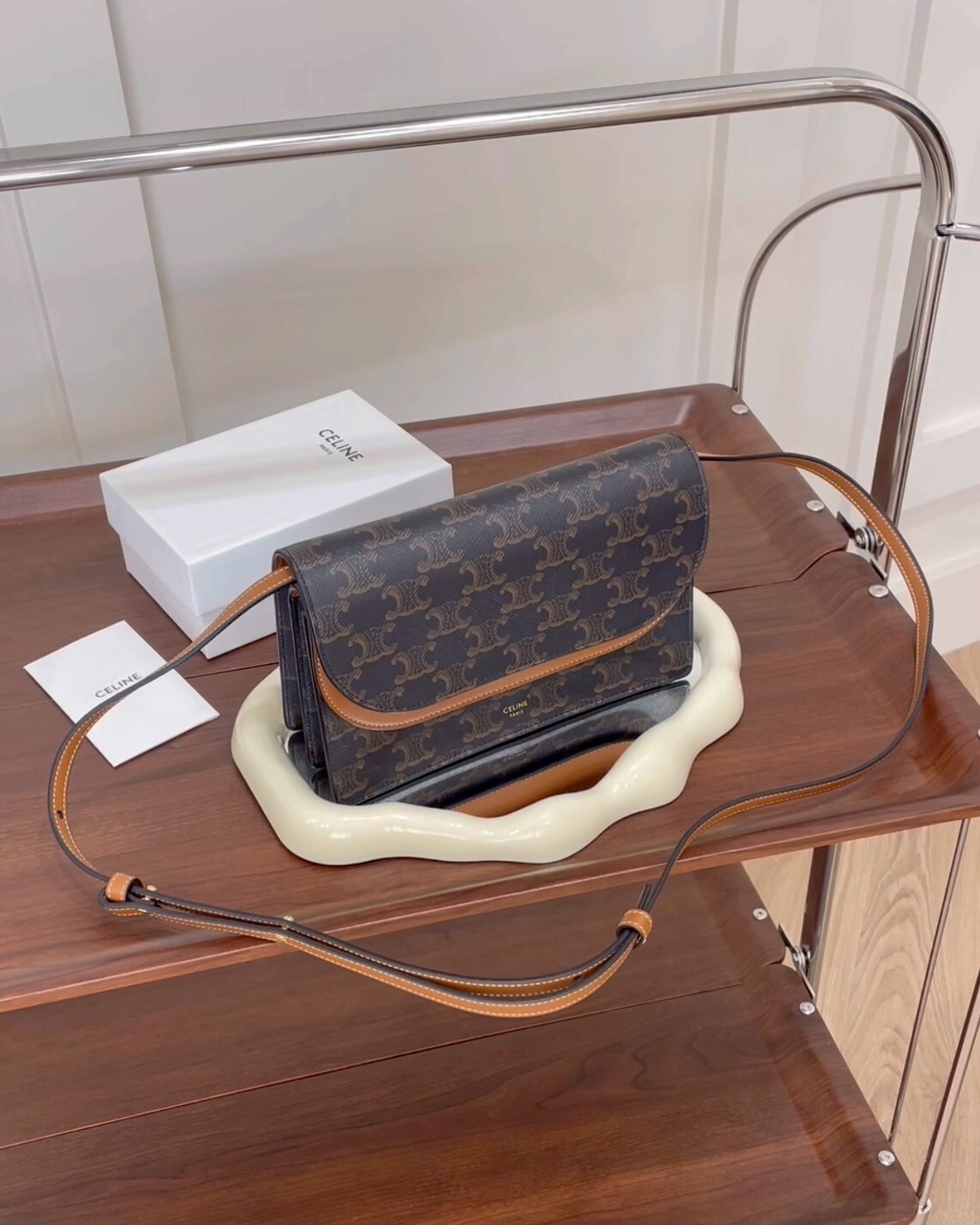 CELINE｜凱旋門信封包WOC 深老花