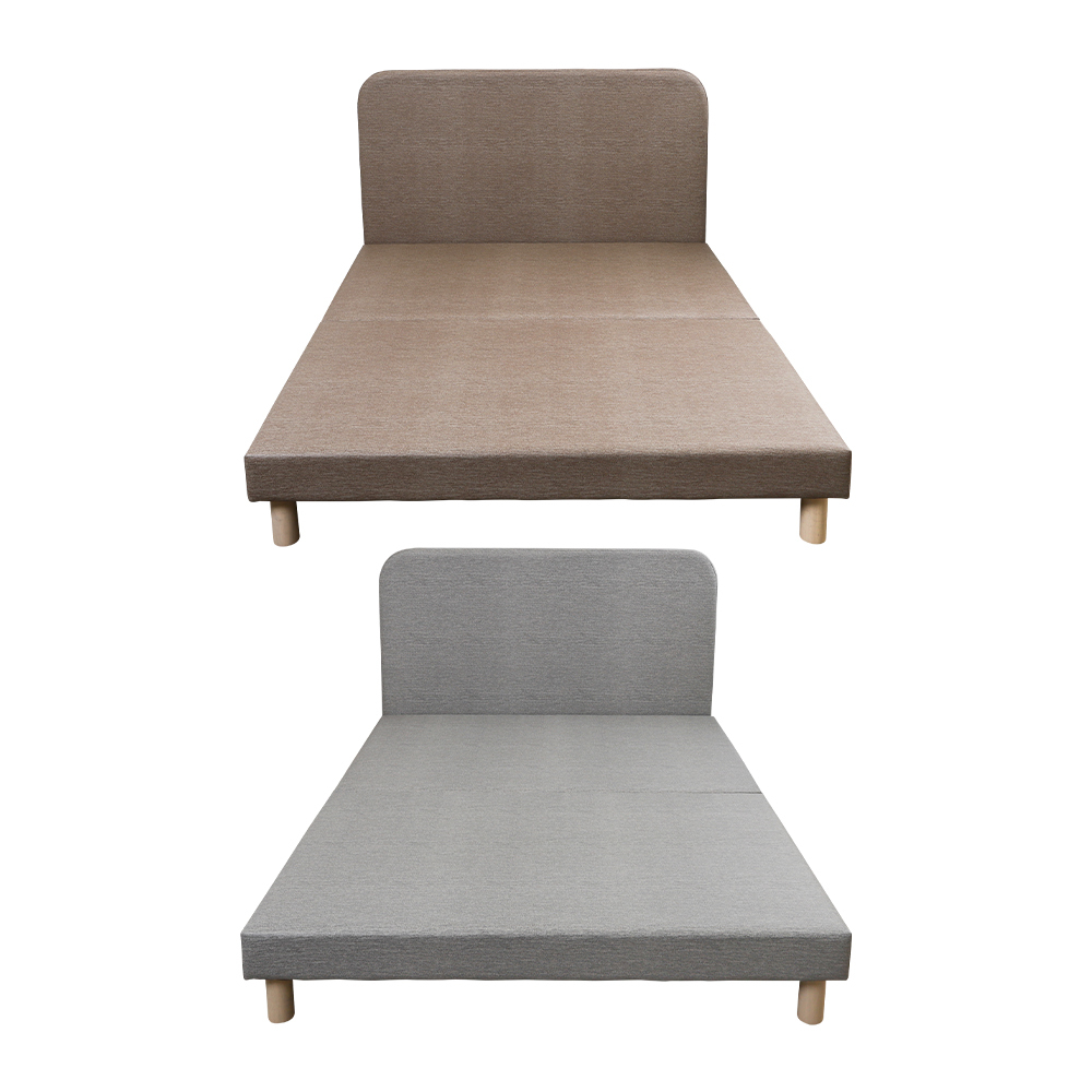 奈曼3.5尺單人耐磨貓抓布紋皮革床架/床組(床頭片+床底-兩色可選)