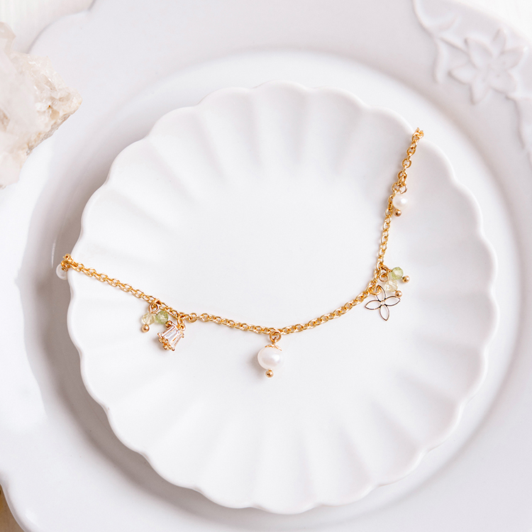 六月誕生石 • 鈴蘭 • 幸福回歸 – 珍珠 – 手鍊