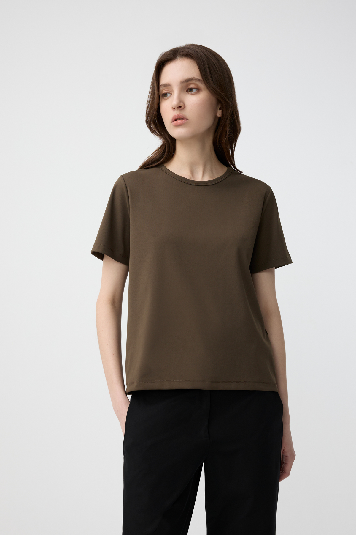 UNIM 短袖T-SHIRT 女（墨綠）